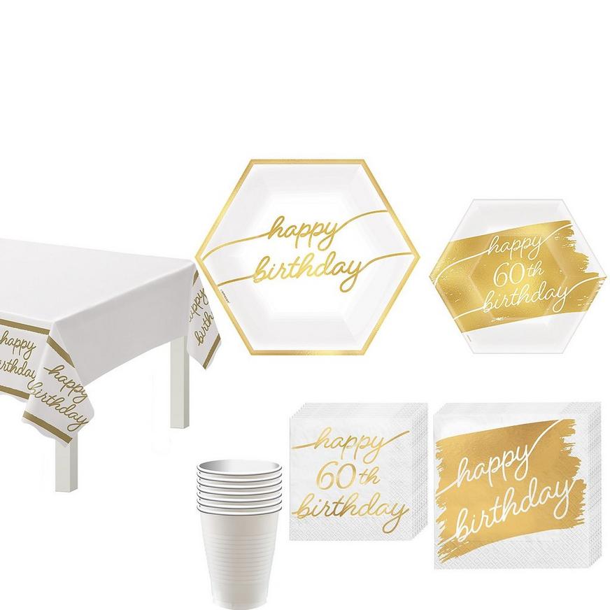 Golden Age 60th Birthday Tableware Kit for 8 Guests